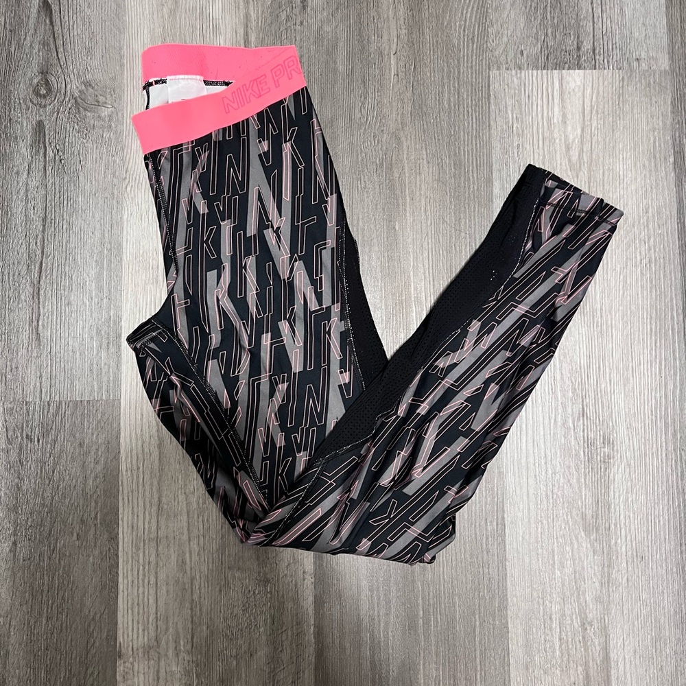 Nike Black and Pink Leggings